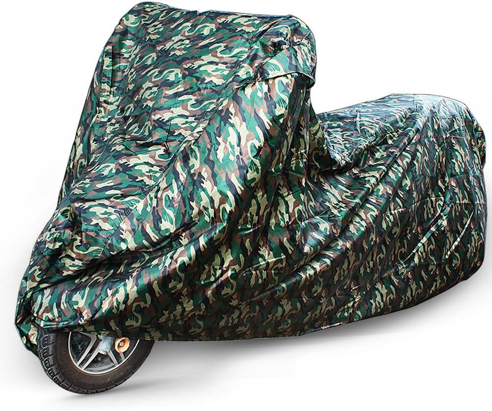 LotFancy Motorcycle Cover - All Weather Deluxe Waterproof Bike Tarp for Scooter Moped Cruiser etc.