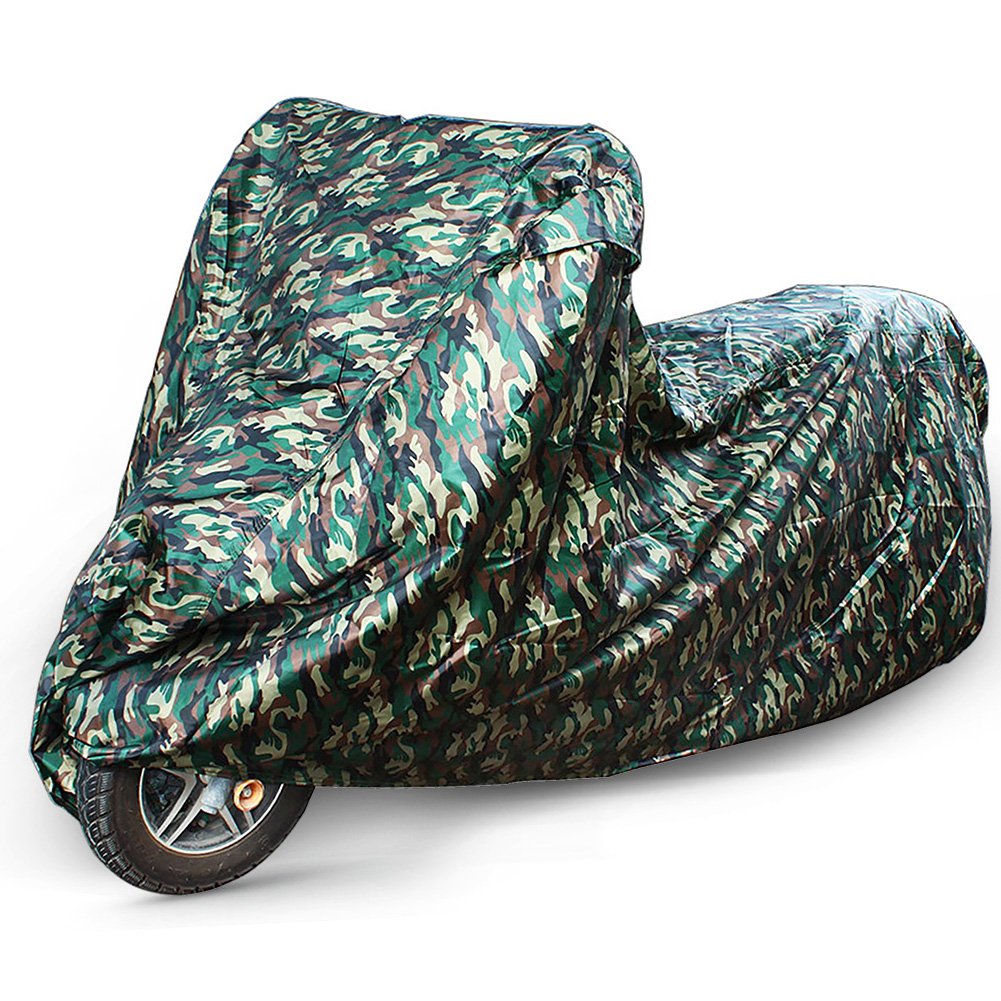 LotFancy Motorcycle Cover - All Weather Deluxe Waterproof Bike Tarp for Scooter Moped Cruiser etc.
