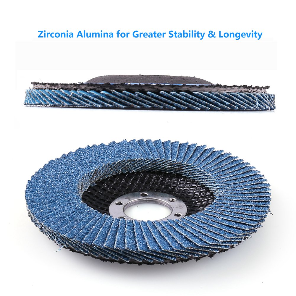 LotFancy 40 Grit Flap Discs - 10PCS 4.5” Sanding Grinding Wheels, Zirconia Alumina Abrasive, Type 27