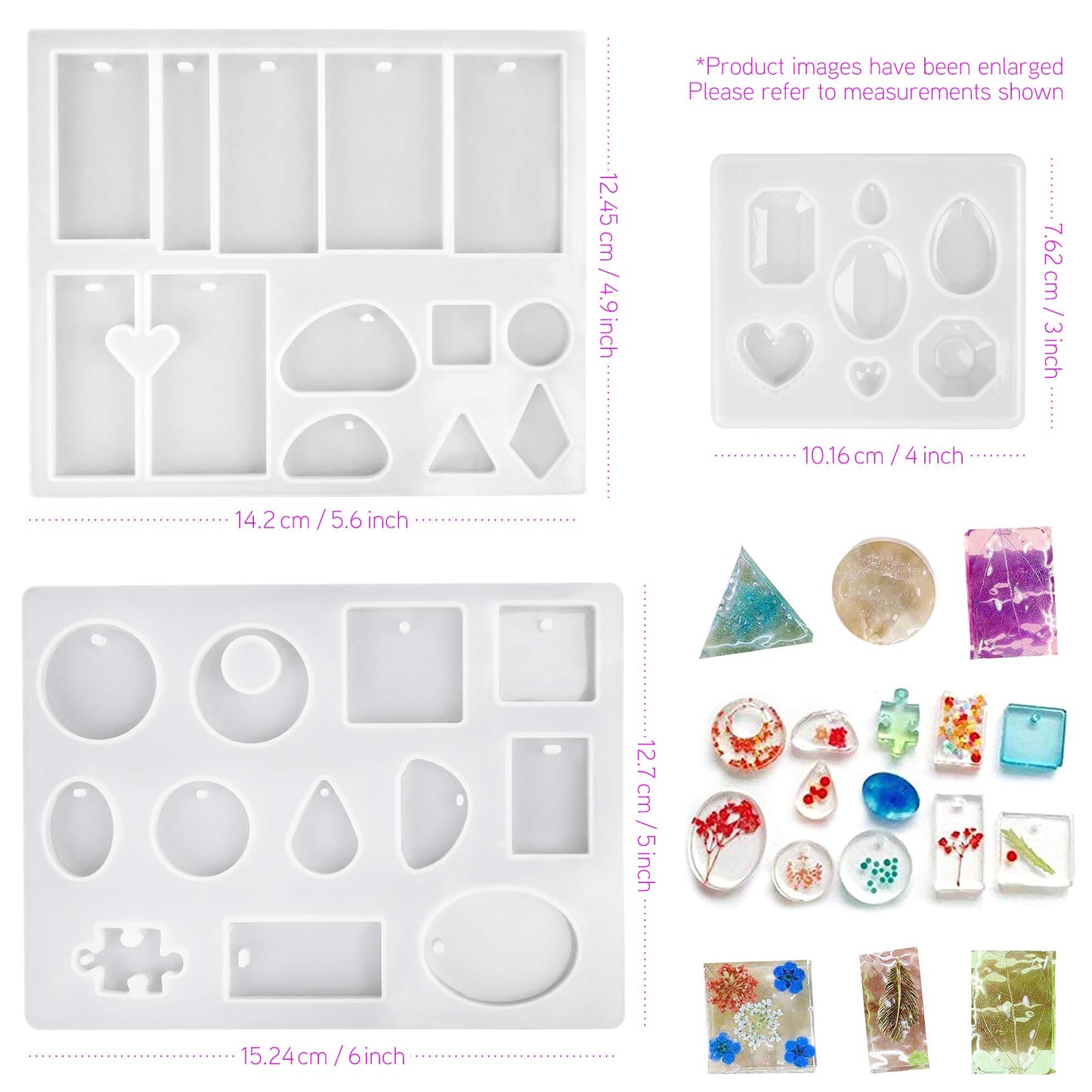 LotFancy Epoxy Resin Molds Kit for Beginners, 141pcs Jewelry Silicone Molds for Resin Casting, DIY Crystal Glue Jewelry Mold Set for Pendant Earring, Includes Hand Drill, Glitter Sequins and Tools