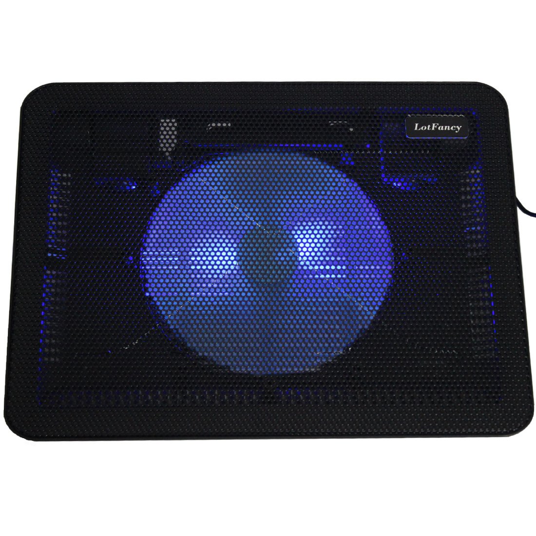 LotFancy Laptop Cooling Pad - Notebook Cooler with Extra USB - Chill Mat for 13-15 Inch Computer, Ultra Thin & Portable (1 Fan)