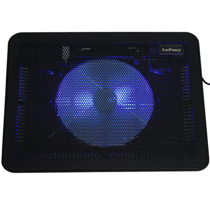 LotFancy Laptop Cooling Pad - Notebook Cooler with Extra USB - Chill Mat for 13-15 Inch Computer, Ultra Thin & Portable (1 Fan)