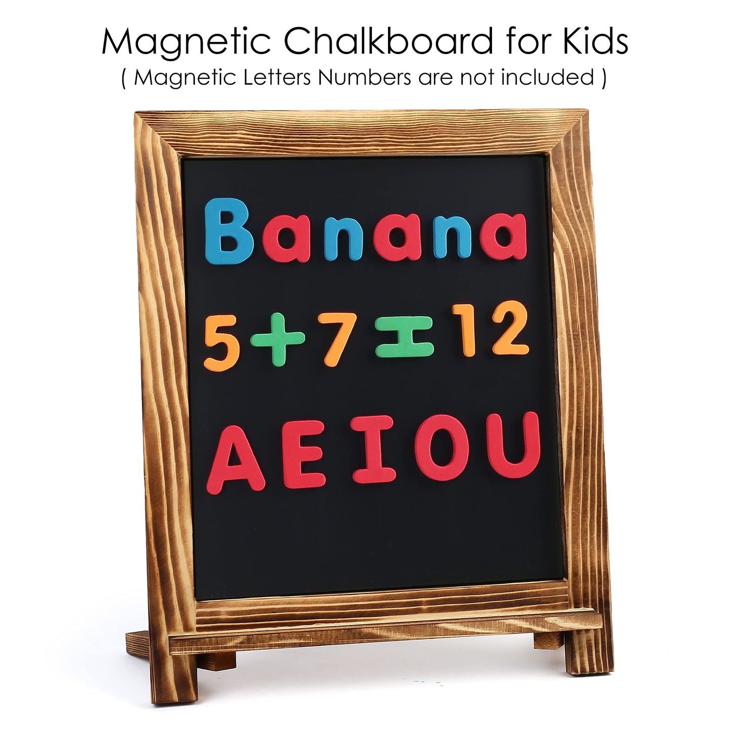 Magnetic Chalkboard Sign, Wood Framed Blackboard, Rustic Chalk Board Easel for Menu Kitchen Wedding Farmhouse Décor, Tabletop or Wall Hanging Display