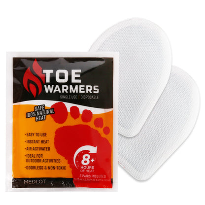 MEDLOT Toe Feet Warmers, 22/44 Pairs, Air-Activated Adhesive Warmers for Shoes and Boots-with Long-Lasting Heat Warmth