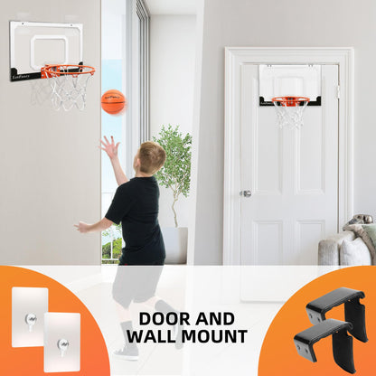 LotFancy Mini Basketball Hoop, 18 x 12'' Basketball Hoop Indoor for Kids Adults, Shatter Resistant Backboard with 3 Balls, Complete Accessories Included