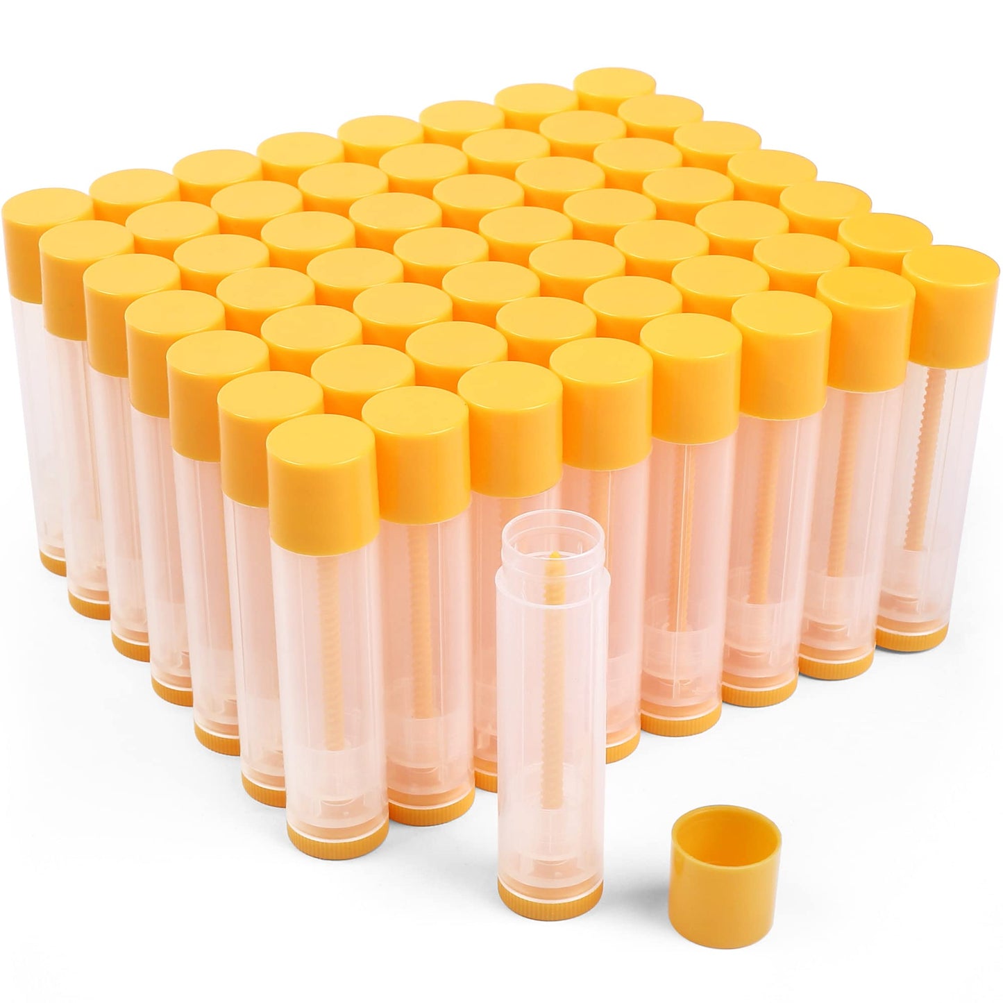 LotFancy 60 Lip Balm tubes Empty, 5.5ml (3/16 Oz) Lip Balm Container Tubes with White Caps, BPA Free & Leak Free, Refillable