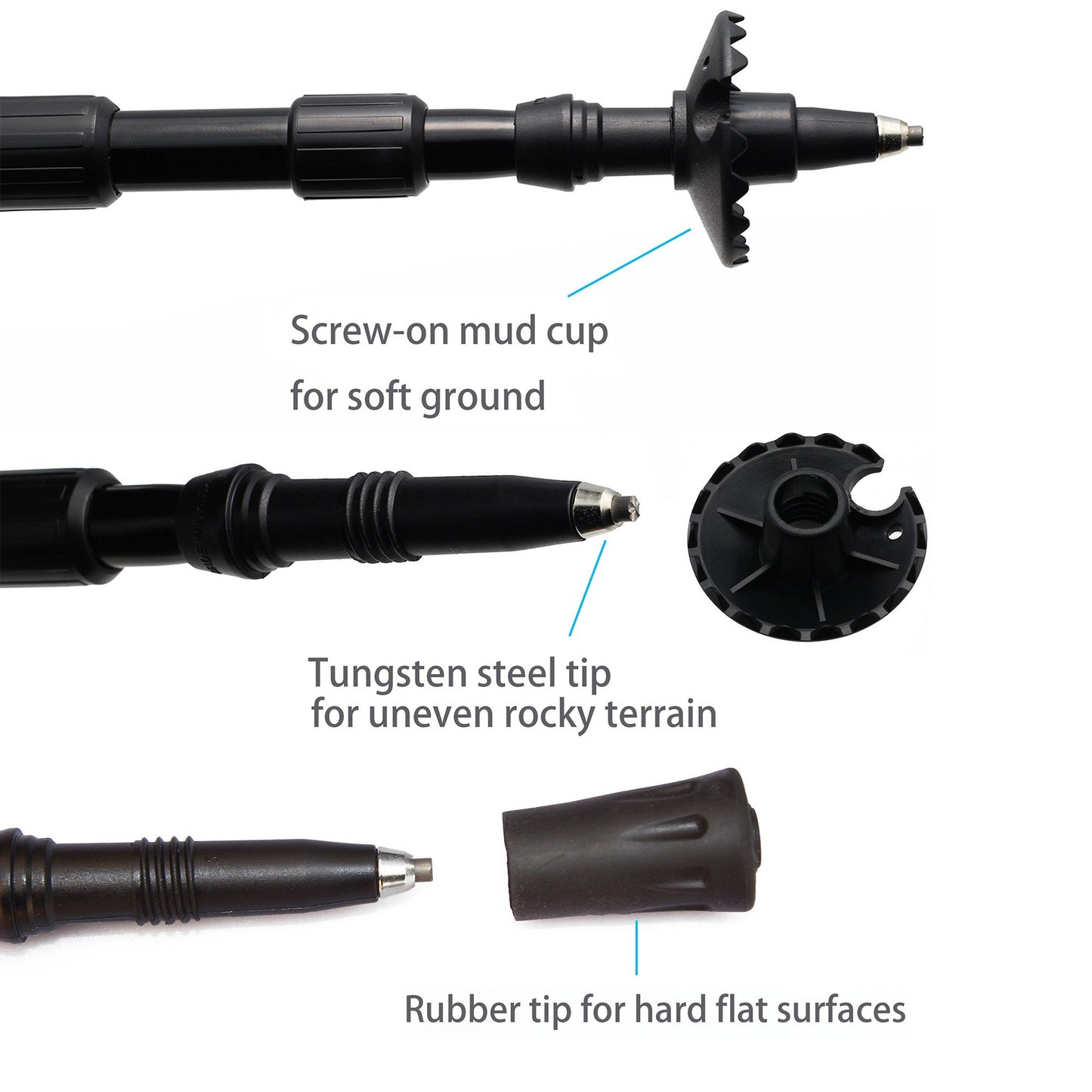 LotFancy Trekking Poles - Ultralight Walking Hiking Sticks, Adjustable Trail Poles for Women Men