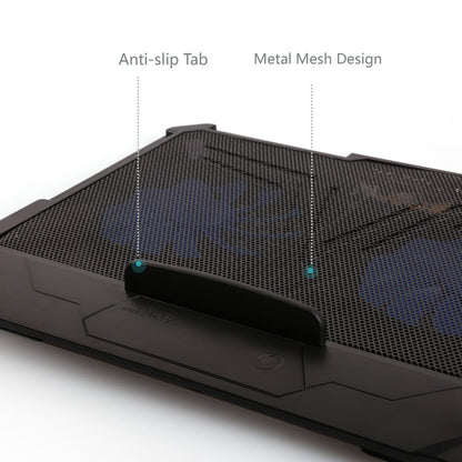 Laptop Cooler Cooling Pad for 10"-15" Notebook - Adjustable Chill Mat Stand with 2 LED Fans by LotFancy