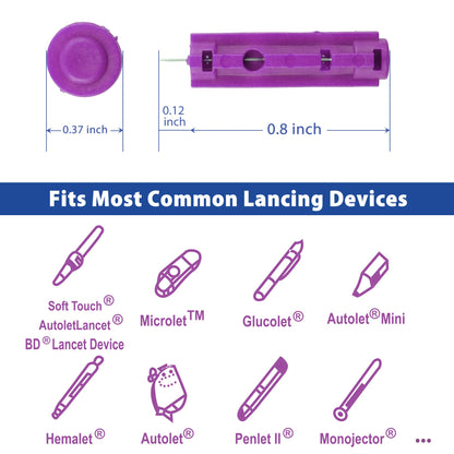 LotFancy Lancets for Blood Testing, 30 Gauge,  Twist Top Lancets for Glucose Diabetes Testing, Sterile, Disposable, Diabetic Supplies, Blood Sugar Test