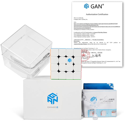 GAN 460 M, Gan 4x4 Magnetic Speed Cube, gan 460 m 4 by 4 Stickerless Puzzle Toy for Kids and Adults