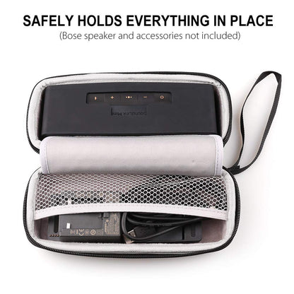 Hard Case Fits for Bose SoundLink Mini/Mini 2 Bluetooth Speaker with Soft Silicone Cover Mesh Pocket for Accessories, Black