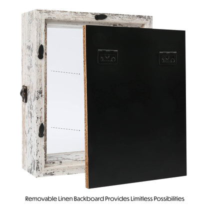 LotFancy Black Shadow Box Wood Frame with Soft Linen Back，Shatter-Resistant Glass. 10 Thumbtacks Included