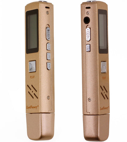 LotFancy USB Digital Voice Recorder /MP3 Player - Rechargeable 8GB Audio Dictaphone