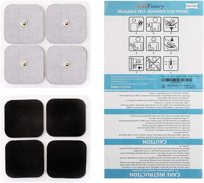 LotFancy TENS Unit Replacement Pads, 40 Pcs 2x2 Snap Electrodes Pads, Reusable Tens Pads for EMS Muscle Stimulator, Using 3.5mm Snap Connector