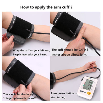 LotFancy Blood Pressure Monitor, Automatic Upper Arm BP Cuff 8.7-14.2” Machine Kit, Accurate Digital BP Gauge, Portable Home Heartbeat Meter, 4 User, 120 Readings Memory, Large LCD Display