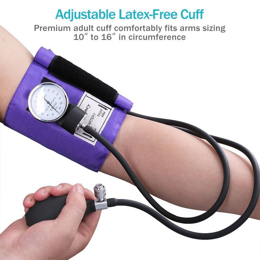 LotFancy Aneroid Sphygmomanometer, Manual Blood Pressure Monitor With Universal Cuff 10" To 16" HSA/FSA Eligible