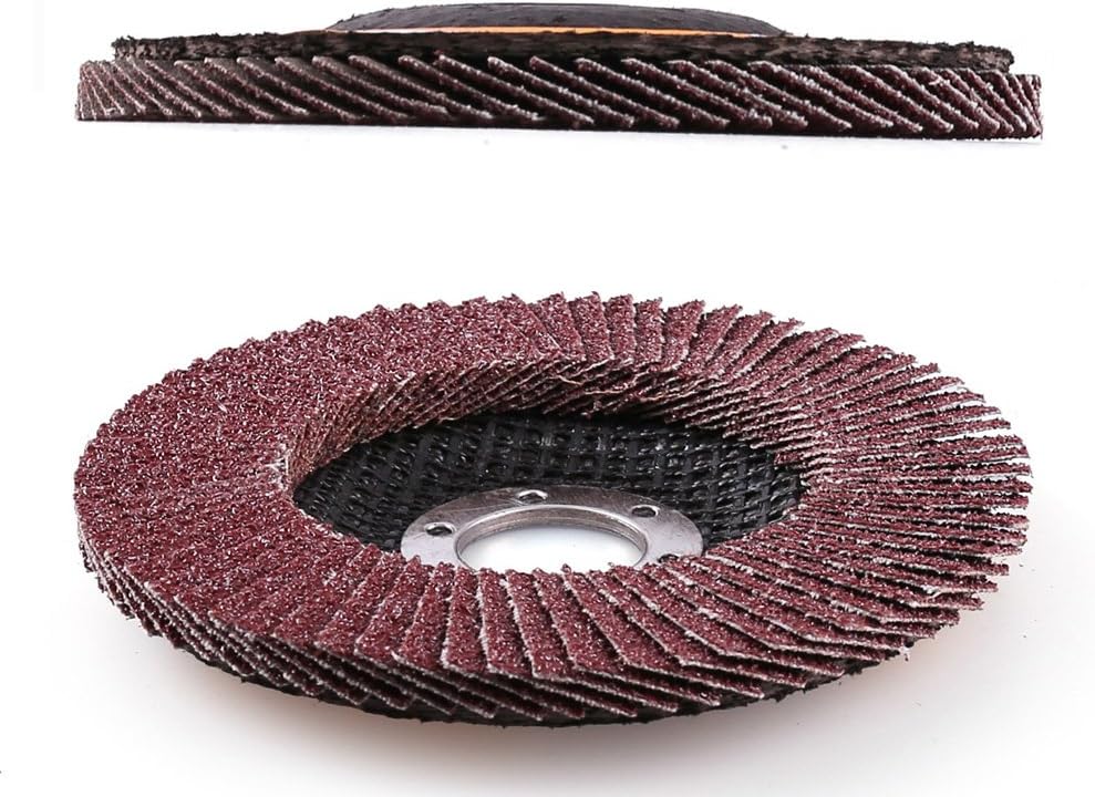 LotFancy Flap Disc 4 1/2 Inch, 10PCS, 120 Grit Grinding Sanding Wheels for Angle Grinder, Aluminum Oxide Abrasive, Type #27, 4.5 x 7/8in
