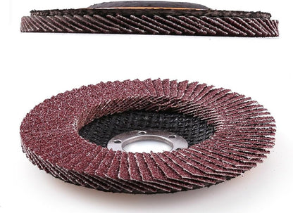LotFancy Flap Disc 4 1/2 Inch, 10PCS, 120 Grit Grinding Sanding Wheels for Angle Grinder, Aluminum Oxide Abrasive, Type #27, 4.5 x 7/8in