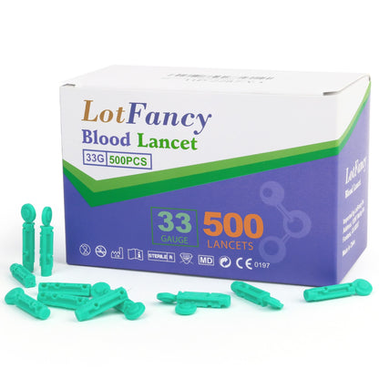 LotFancy Lancets for Diabetes Testing, 33 Gauge, Twist Top Lancets for Glucose Blood Testing, Sterile, Disposable