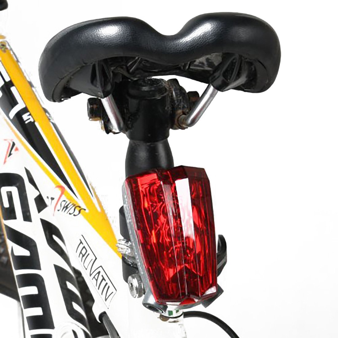 Bike Tail Light by LotFancy - Bicycle Rear Light for Lane Safety - 5 LED & 2 Laser Beam for Cycling Riding Warning