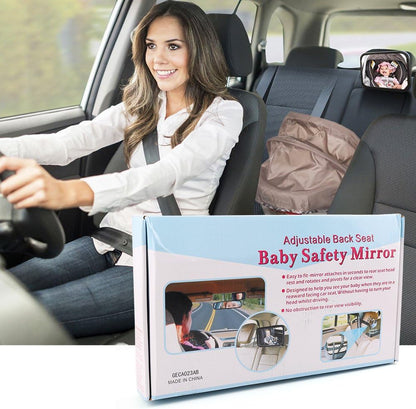 LotFancy Rear Facing Baby Back Seat View Mirror,Safe,Shatter-Proof,Large Size,Clear-Sight