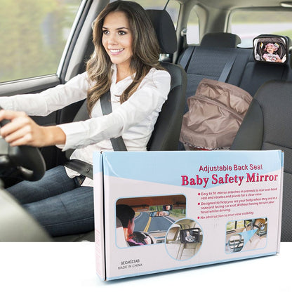 LotFancy Rear Facing Baby Back Seat View Mirror,Safe,Shatter-Proof,Large Size,Clear-Sight