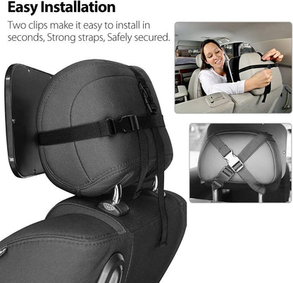 LotFancy Baby Car Mirror, Shatterproof Backseat Mirror, Crystal Clear View of Infant in Rear Facing Car Seat, 360° Adjustable View, Safe, Secure, Non-glass