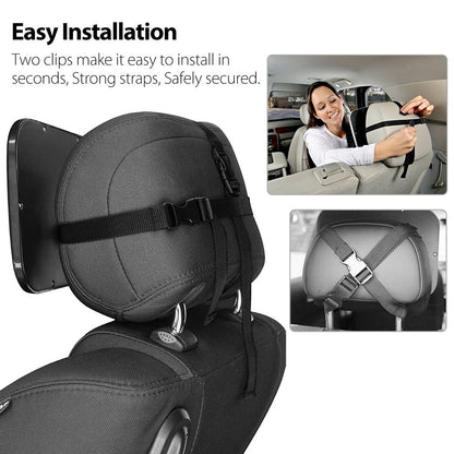 LotFancy Baby Car Mirror, Shatterproof Backseat Mirror, Crystal Clear View of Infant in Rear Facing Car Seat, 360° Adjustable View, Safe, Secure, Non-glass