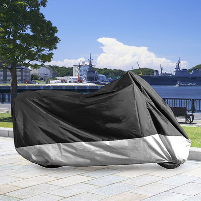 LotFancy Motorcycle Cover - All Weather Deluxe Waterproof Bike Tarp for Scooter Moped Cruiser etc.