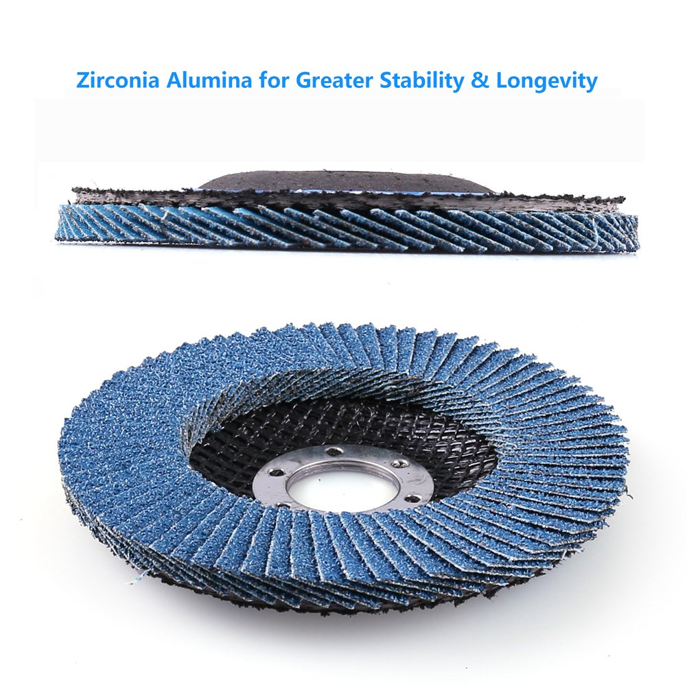 LotFancy 4.5 Inch Flap Discs, 10PCS 60 Grit Grinding Wheels Sanding Discs, Zirconia Alumina Abrasive, T27