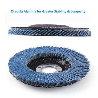 LotFancy 4.5 Inch Flap Discs, 10PCS 60 Grit Grinding Wheels Sanding Discs, Zirconia Alumina Abrasive, T27