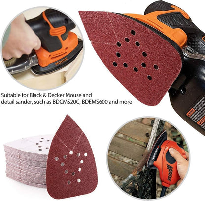 (Red) Assorted Mouse Sandpaper 12-Hole