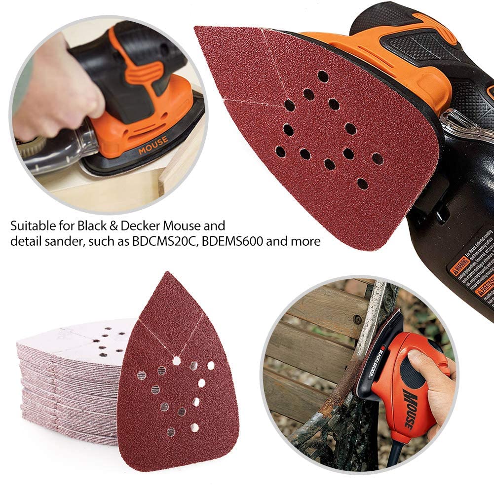 (Red) Assorted Mouse Sandpaper 12-Hole