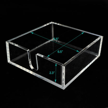 Acrylic Lunch Napkin Holder,Napkin Tray Tissue Dispenser, 7.1x7.1x2.6 in