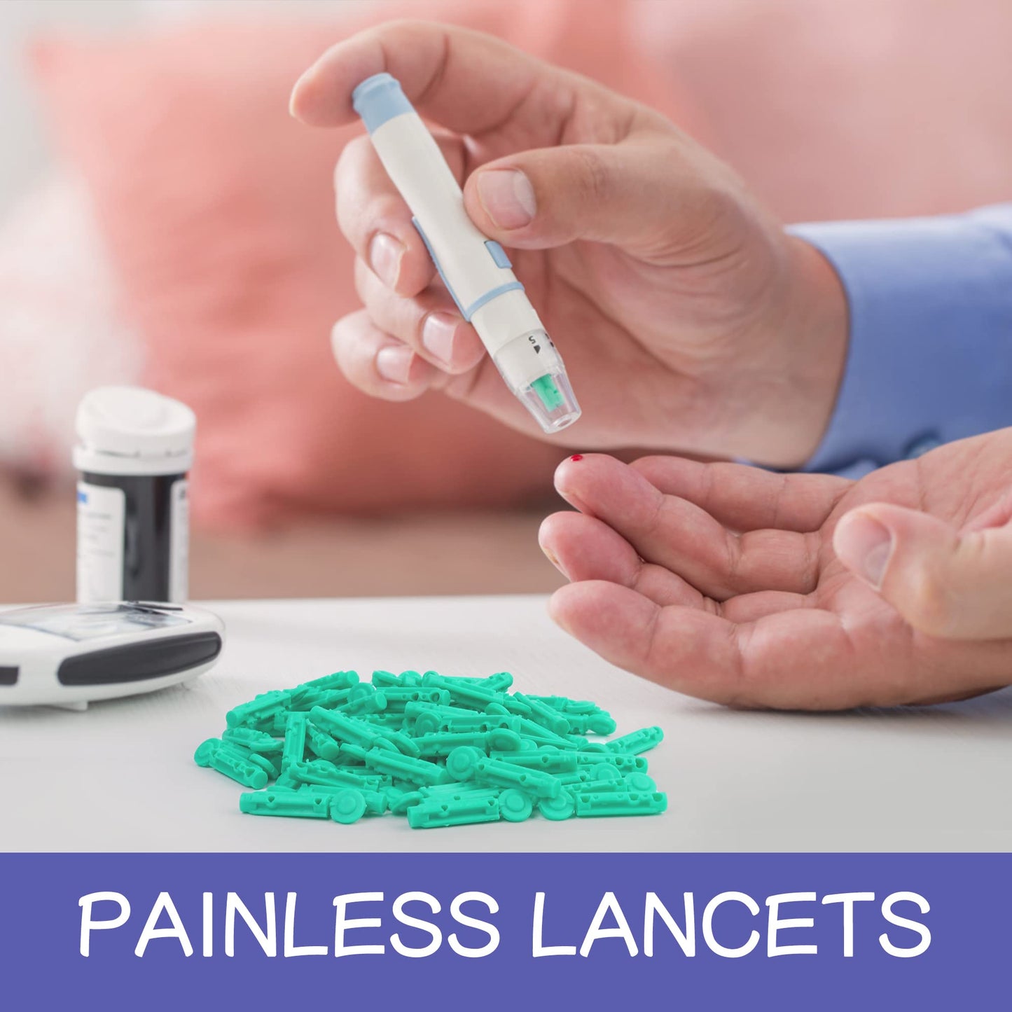 LotFancy Lancets for Diabetes Testing, 33 Gauge, Twist Top Lancets for Glucose Blood Testing, Sterile, Disposable