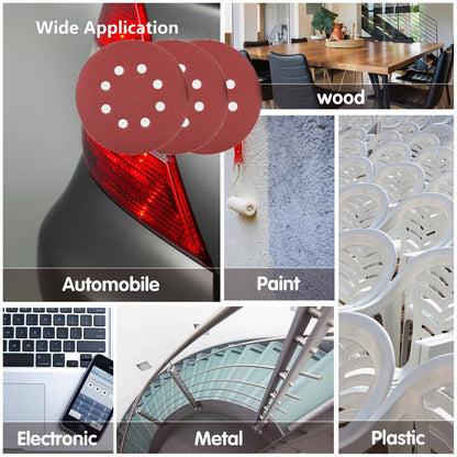 LotFancy Sanding Disc 5 Inch 8 Hole, 40-3000 Grit Assorted Sand Paper, Hook and Loop Sandpaper Assortment, Random Orbital Sander Pads
