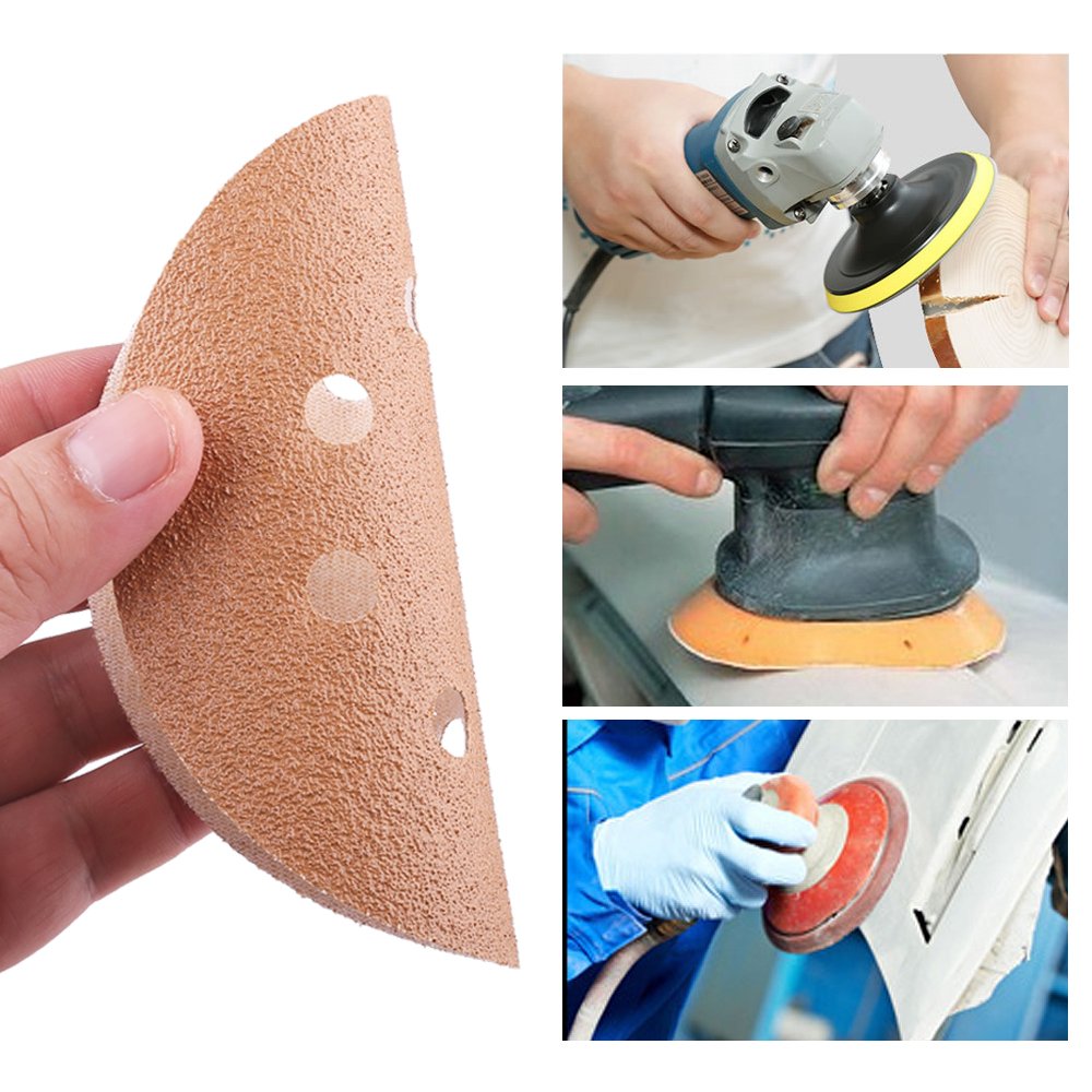 Sanding Disc 60 80 120 150 240 Grit Sandpaper Assortment - 5-Inch 8-Hole Hook and Loop Random Orbital Sander Round Paper by LotFancy, Pack of 100