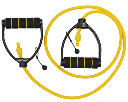LotFancy Exercise Resistance Band Adjustable Workout Band Tube with Foam Handles, 59-Inch Length, for Fitness Gym Yoga Boxing Training