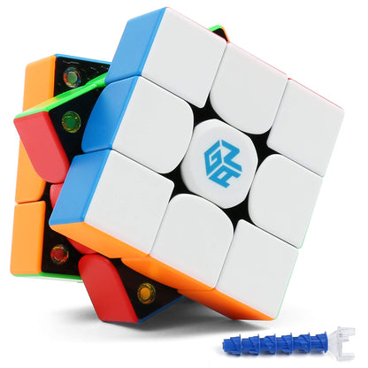 GAN 356 Air M 3x3 Speed Cube, 3x3x3 Stickerless Speed Cube, Magnetic Gans 356 Air M Magic Cube, Puzzle Cube Toy for Kids Children Adults (ver. 2020)