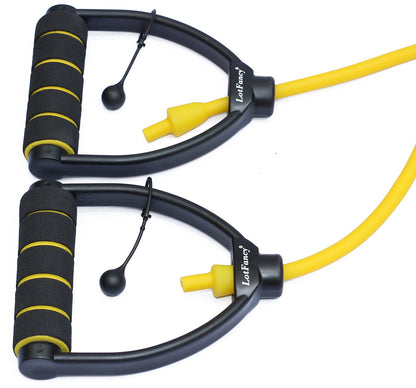 LotFancy Exercise Resistance Band Adjustable Workout Band Tube with Foam Handles, 59-Inch Length, for Fitness Gym Yoga Boxing Training