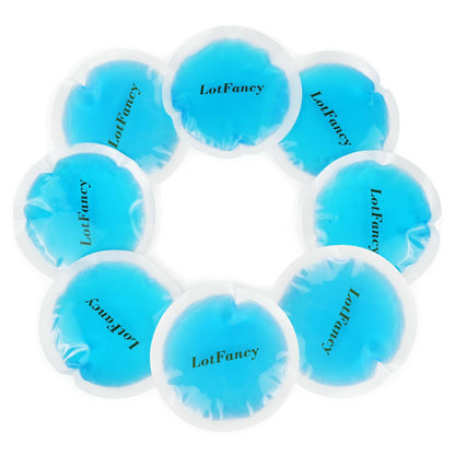 LotFancy Ice Pack for Injuries Reusable, 8 Small Gel Heating Cooling Pads with Cloth Backing, Hot Cold Therapy for Eyes After Surgery, Face, Breastfeeding, Wisdom Teeth, Jaw, Headache, Sinus Relief PMT