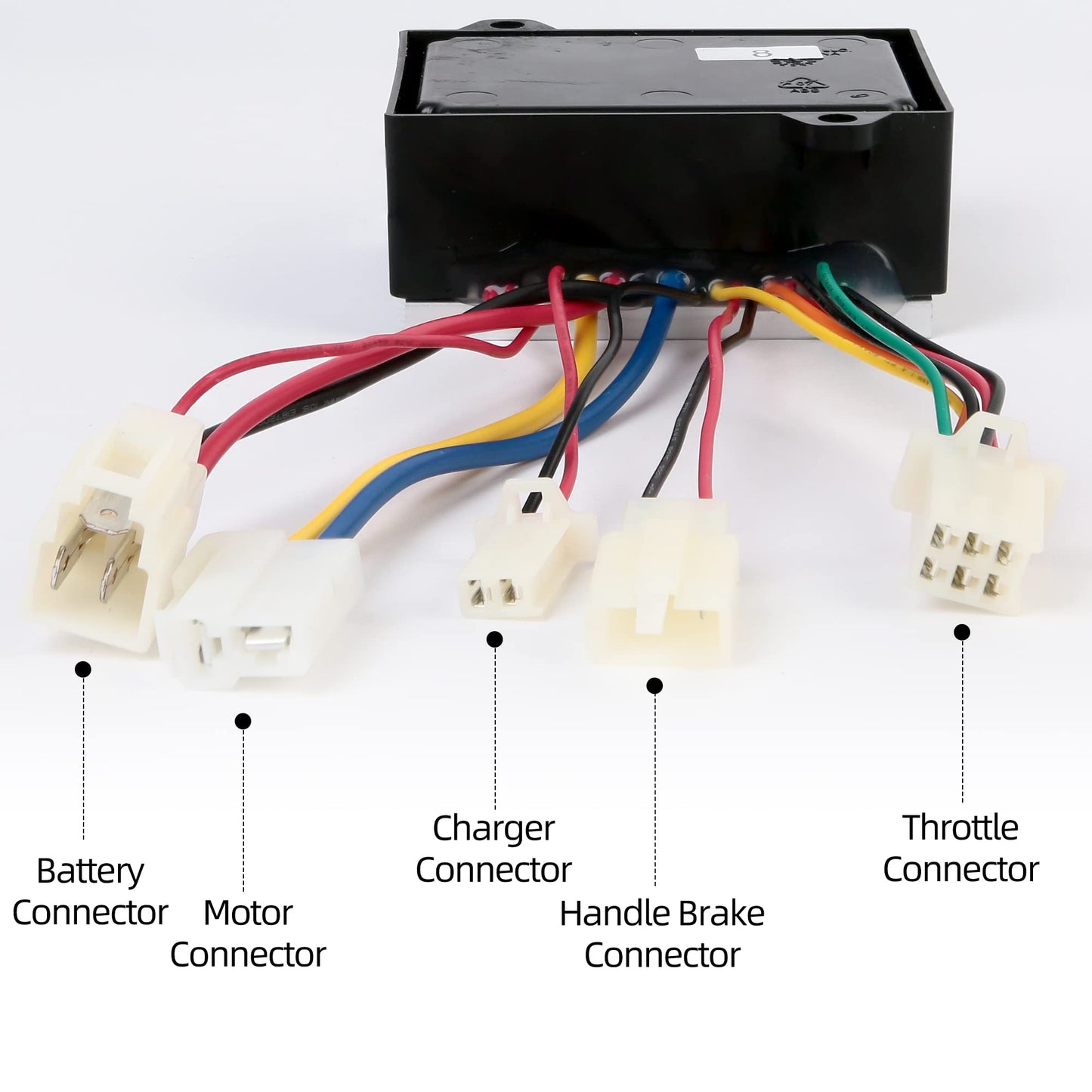 LotFancy 24V Control Module for Razor Dirt Quad Version11+, With 5 Connectors, 6 Pins Throttle, Part Number: W25143069015, Model: HB2430-TYD6-FS-ROHS