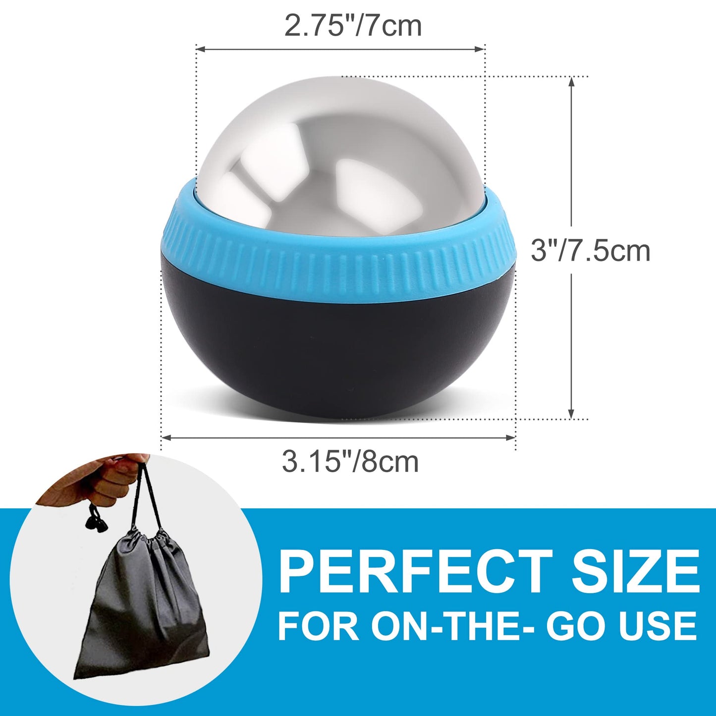 MEDLOT Cold Massage Roller Ball, Set of 2, Cryosphere Ice Therapy Ball for Body Muscle Relief, Roller Massager for Back, Neck, Deep Tissue, Foot Plantar Fasciitis, Myofascial Release