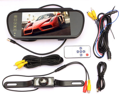 LotFancy 7 Inch 16:9 TFT Color LCD Widescreen Car Rear View Monitor Bundle with Remote and Waterproof Camera