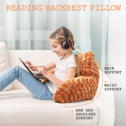 BenBen Reading Pillow for Kids Teens Adults, Bed Pillow for Sitting up in Bed, Backrest Pillow with Arms, Soft Plush Bed Rest Pillow PMT