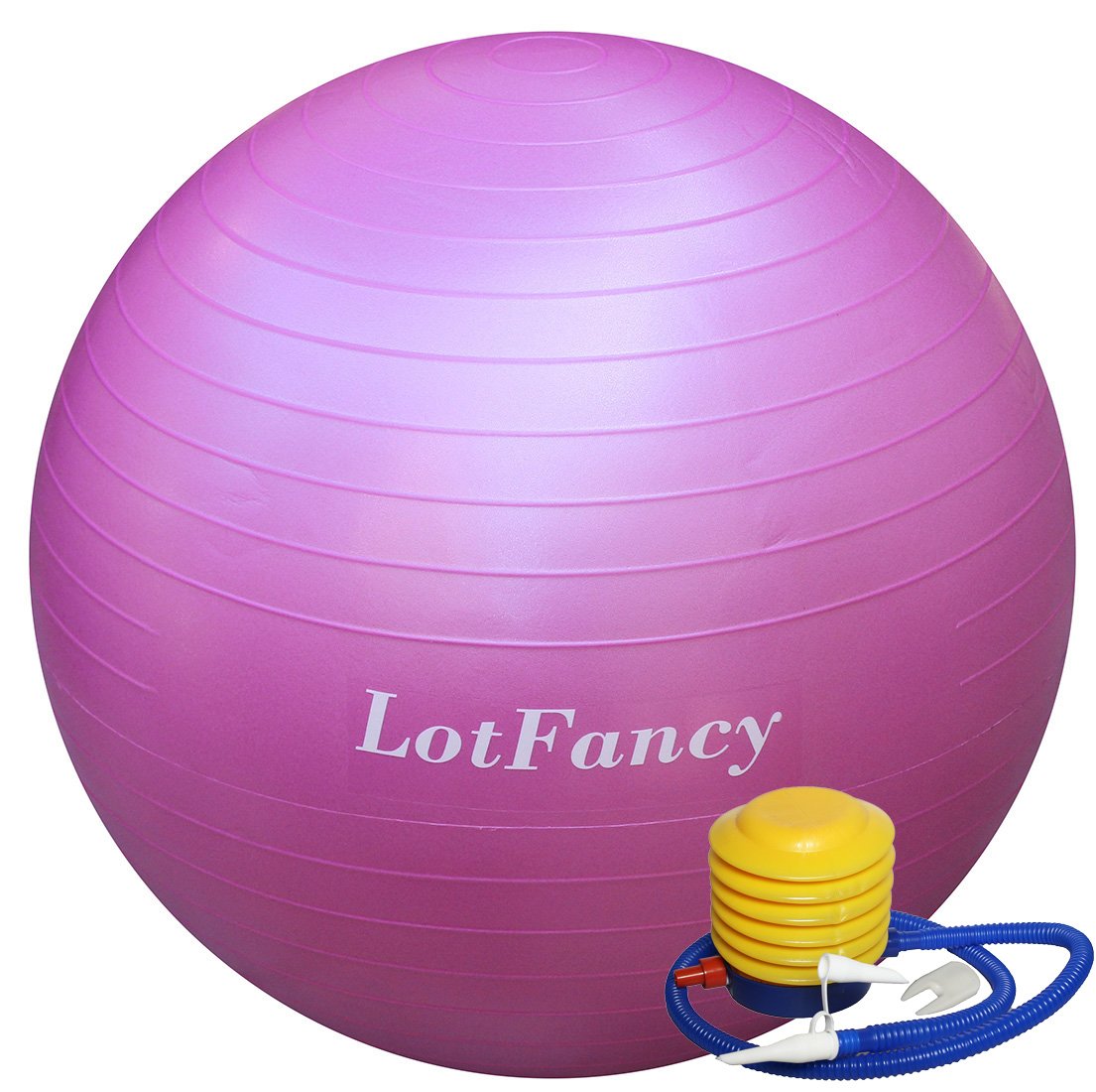LotFancy Exercise Stability Ball with Foot Pump Fitness Balance Ball for Yoga Pilates Gym, Thick, Heavy Duty, Anti-Burst, 55cm 65cm 75cm Available