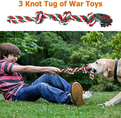 Dog Toys - Dog Rope Toys - Dog Rope Chew Toy for Small and Medium Dogs - Set of 5 XL Dog Rope Toys Set for Chewing, Tug of War and Frisbee