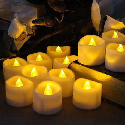 LotFancy Flameless Flickering Candles - Battery Operated Bright LED Tealight Candles Set - Electric Realistic Votive Candles, Warm White, Unscented, Pack of 12