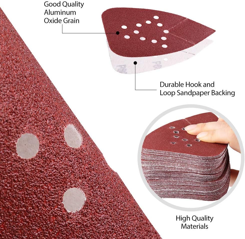 (Red) Assorted Mouse Sandpaper 12-Hole
