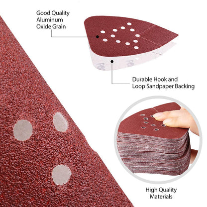 (Red) Assorted Mouse Sandpaper 12-Hole